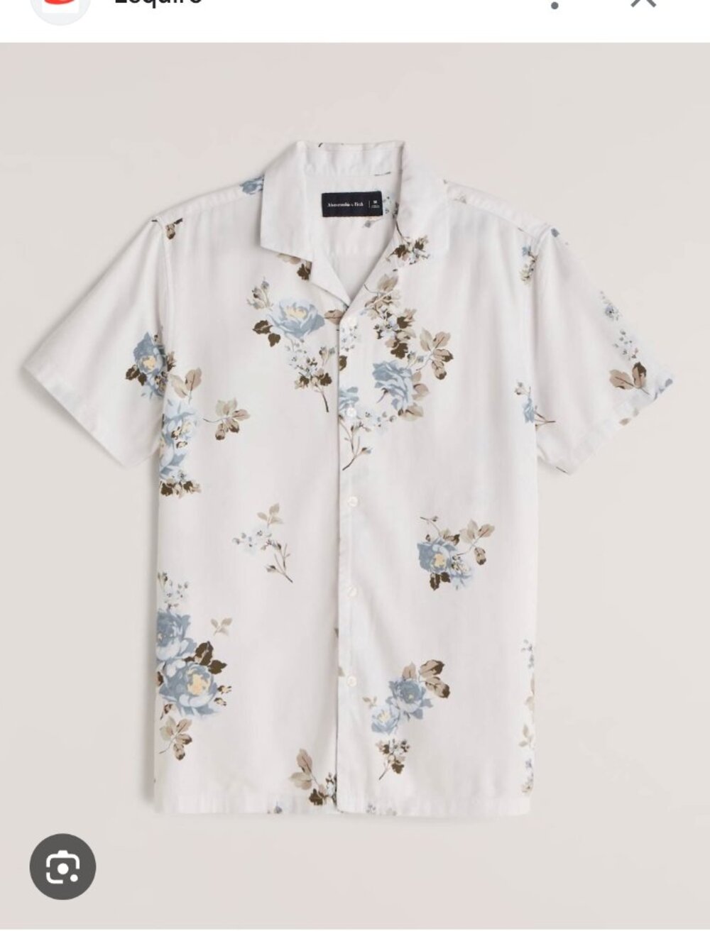 ABERCROMBIE & FITCH A&F MEN Camp Collar Button-Up Shirt XXL